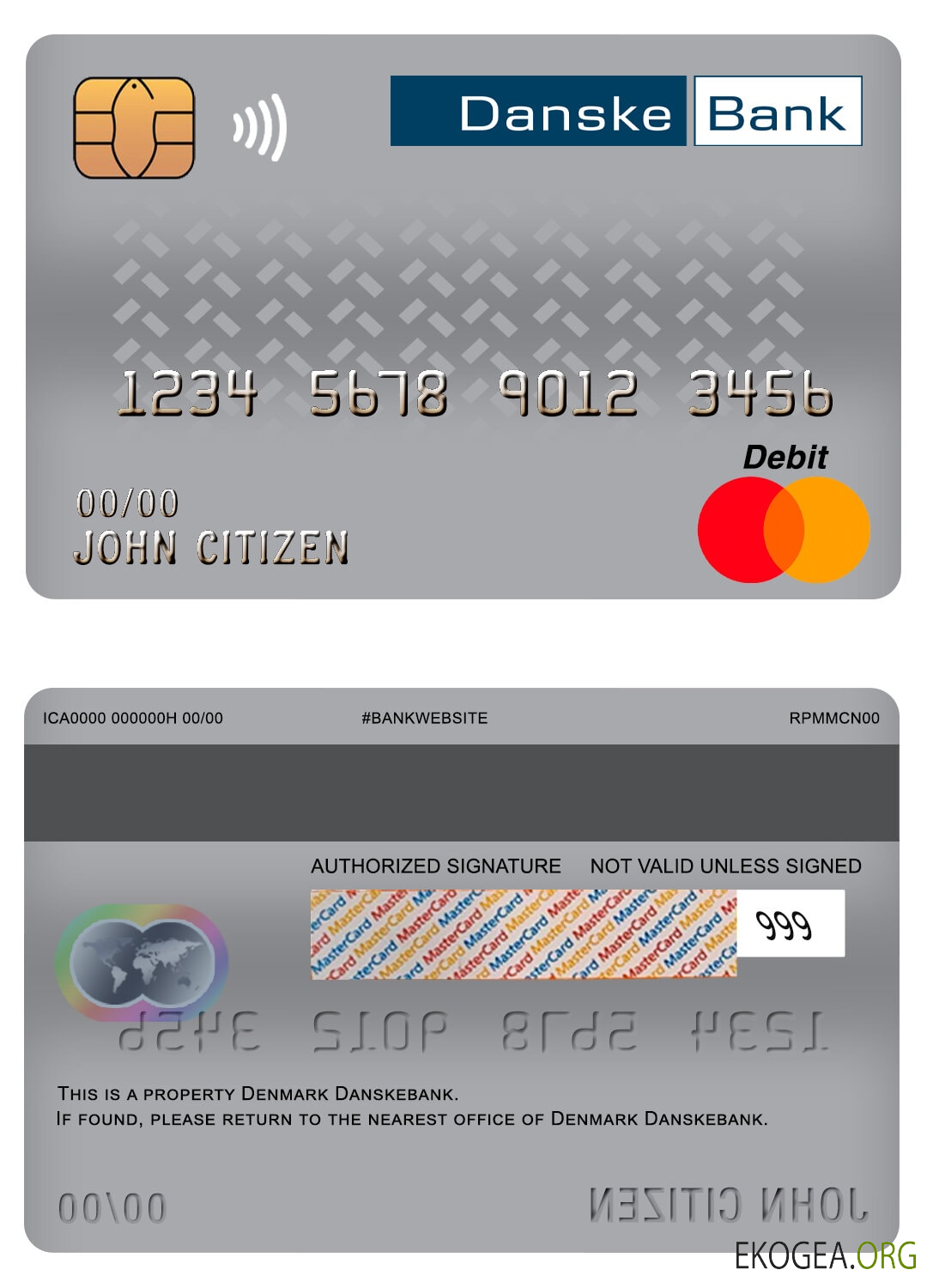 Danemark Carte de débit principale Danskebank